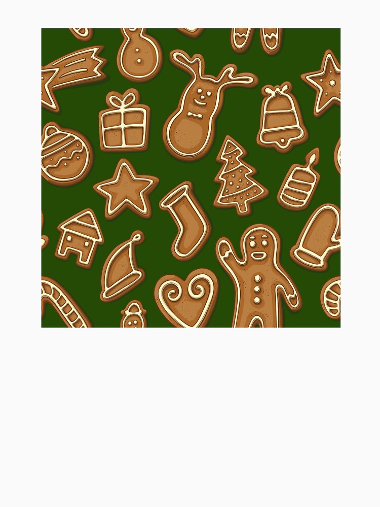 Christmas gingerbread cookies green pattern by rocketdandy