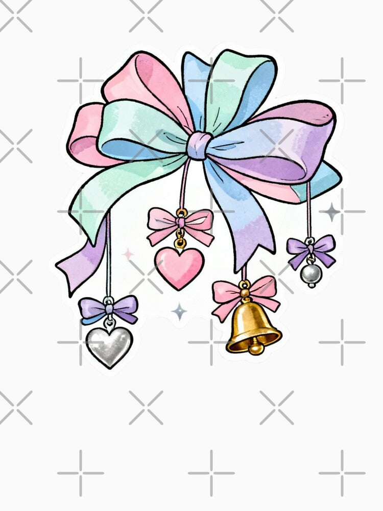 Aesthetic Holiday Bow & Charm Design by MuseAI