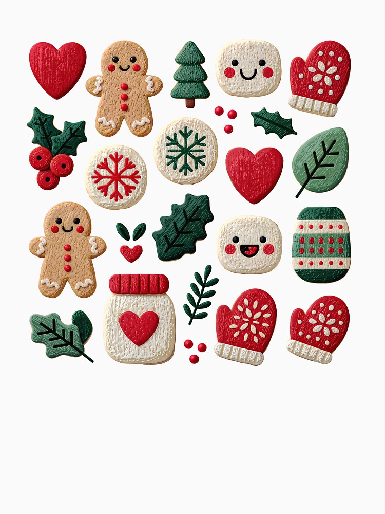 Cute Christmas Gingerbread Cookies Pattern Art by colorful-white
