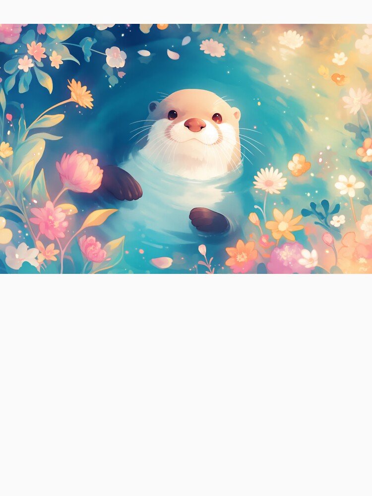 Otter Frolic in a Pond of Flowers by AshiraCreations