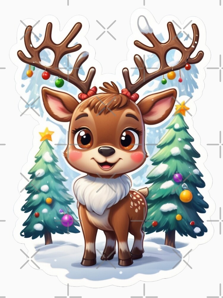 Christmas Cartoon Reindeer by Krieghorn