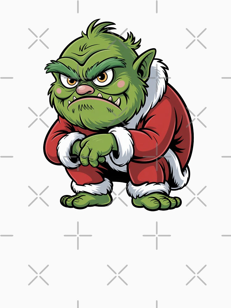 Grumpy Christmas Monster in Santa Suit by MonkiFlipp