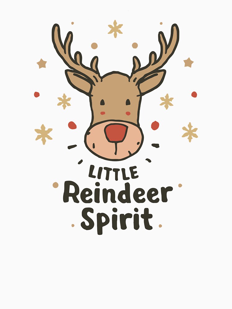 Little Reindeer Spirit Christmas Illustration by DavidTeeStudio
