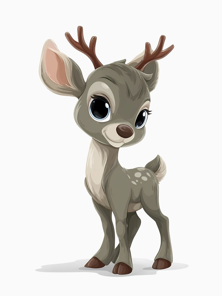 Cute Christmas Reindeer Baby – Adorable Cartoon Art by Kids Art 4U