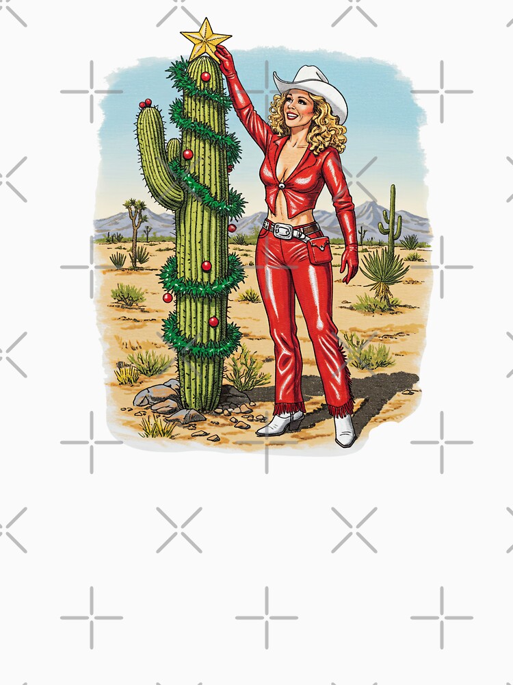 Cowgirl  Christmas tree Cactus Western Desert by TeeARTHY