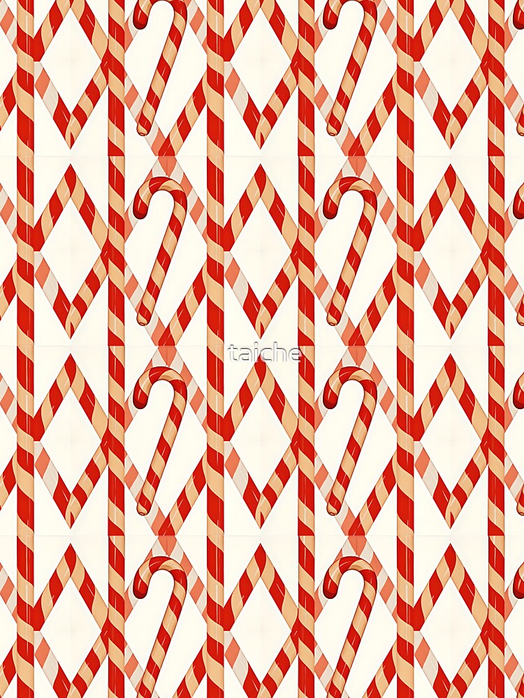 Christmas Candy Cane Red White Vector Design Pattern by taiche