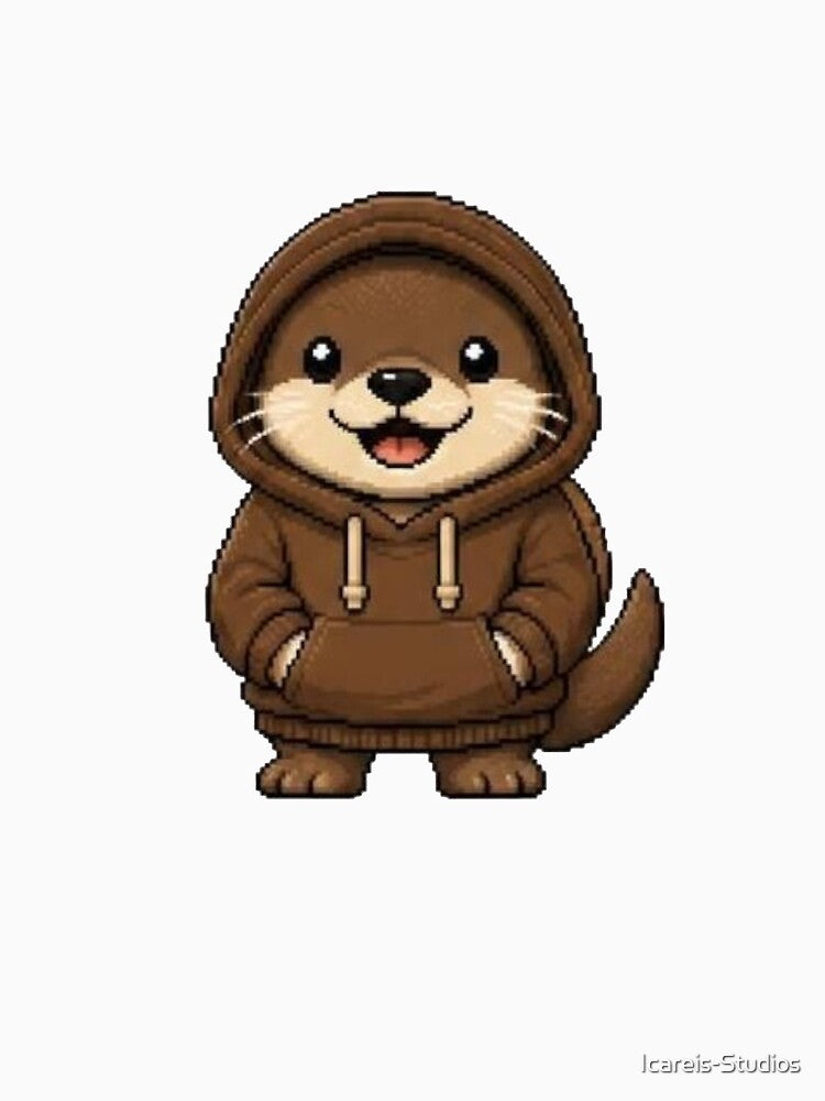 Pixel Hoodie Otter – Cozy Retro Pixel Style by Icareis-Studios