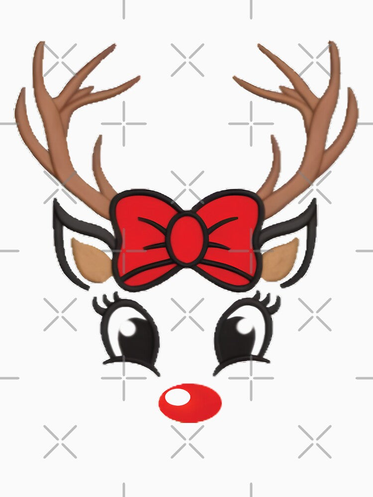Cute Christmas Reindeer Face by BuxomBabe21