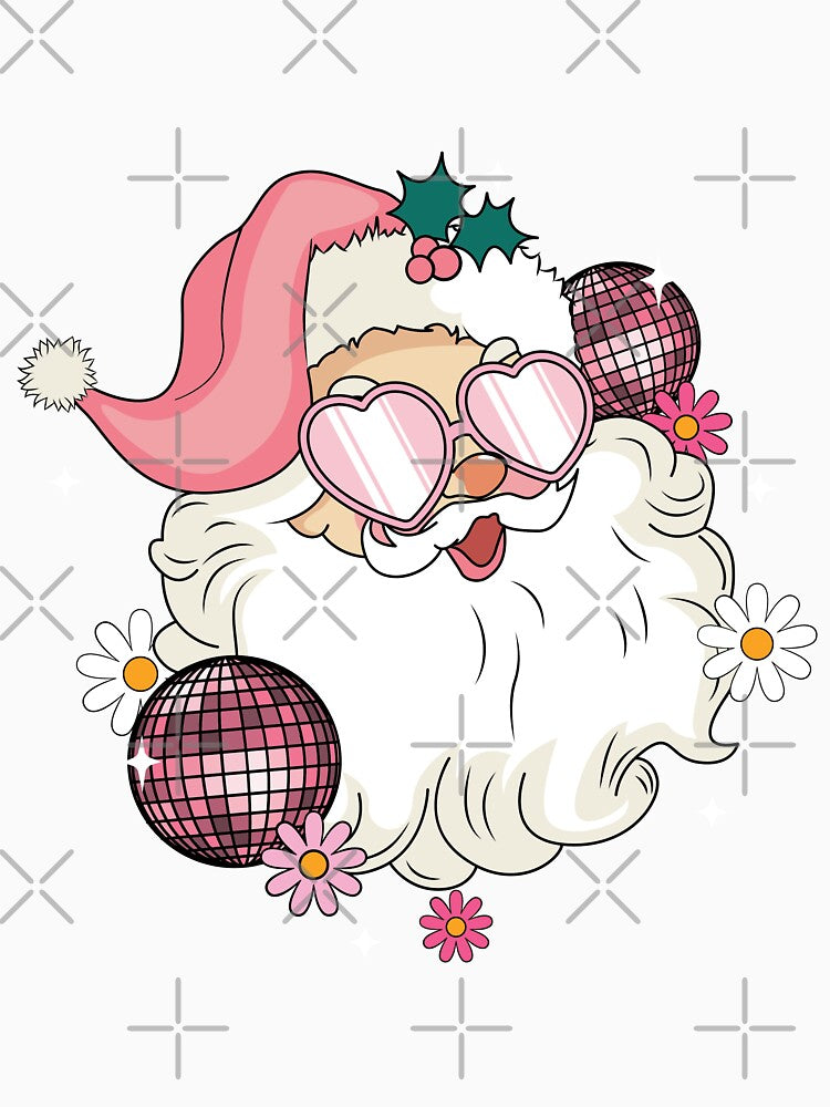 Pink Christmas Santa Calus & Disco Ball by FlawlessSeams