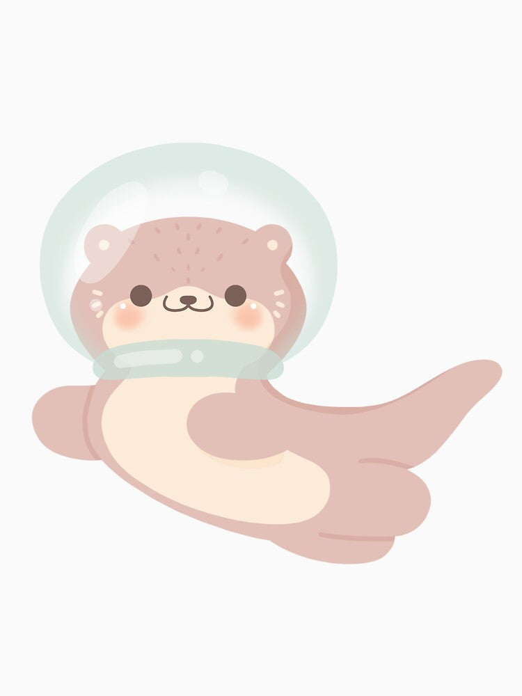 Cute otter swimming and diving by Kawaiinessy
