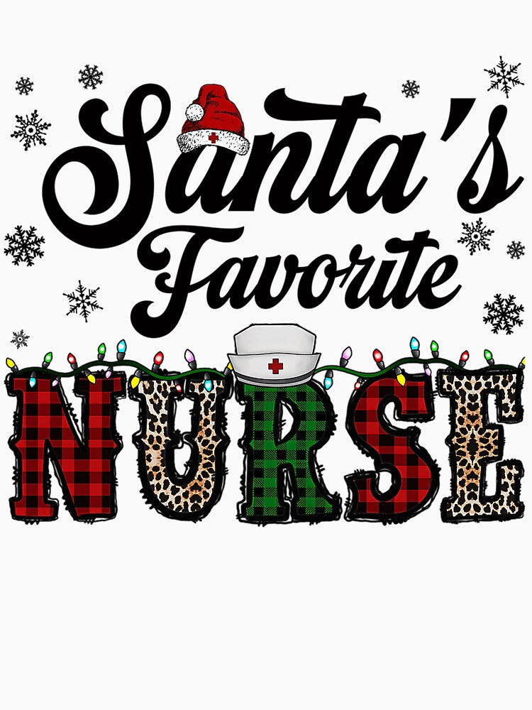 Classic Retro Nurse Vintage Christmas Santas Merry Favorite by Olincristie
