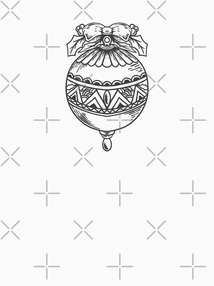 Dark Gray Vintage Christmas Ornament Design by pattern-archive