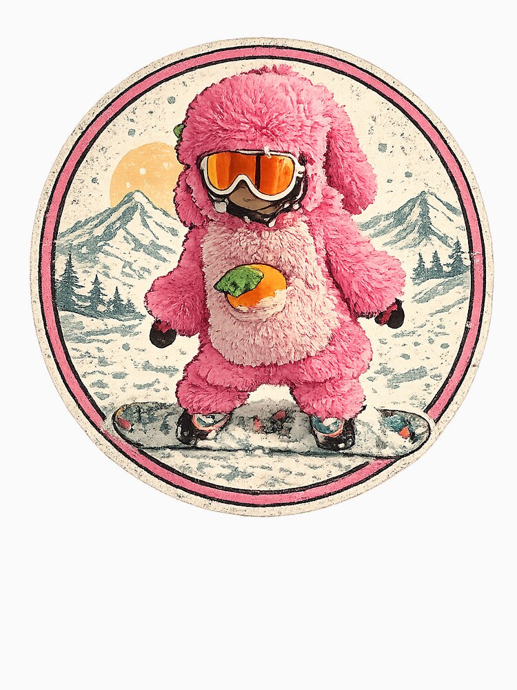 Cute Pink Snowboard Bunny – Cozy Winter Aesthetic by SkiStickerHub