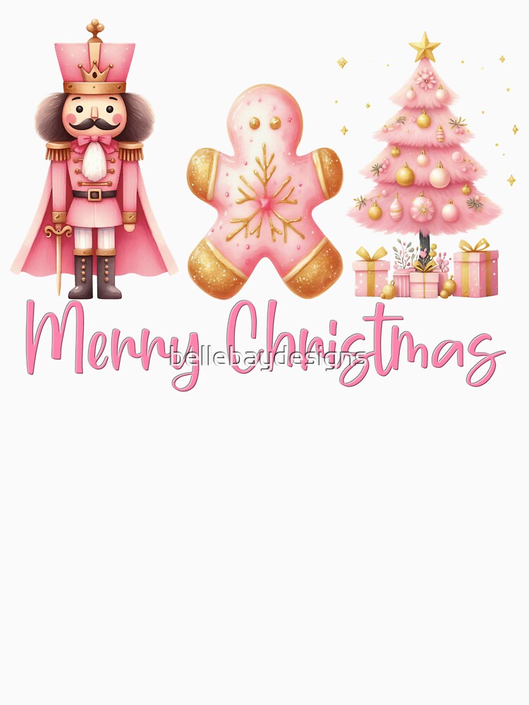 Nutcracker Pink Merry Christmasn by bellebaydesigns