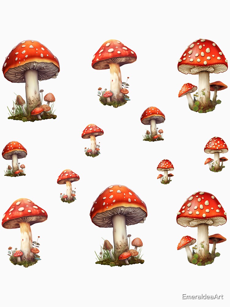 Mushroom Mania Sticker Pack: A Collection of Amanita Muscaria Cutouts to Inspire Your Creativity by EmeraldeaArt