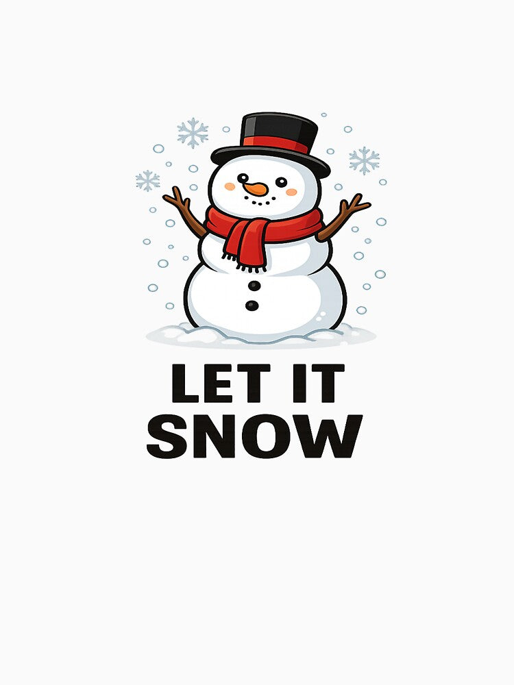 Let It Snow Cute Snowman Winter T-Shirt by ArtsyEcho