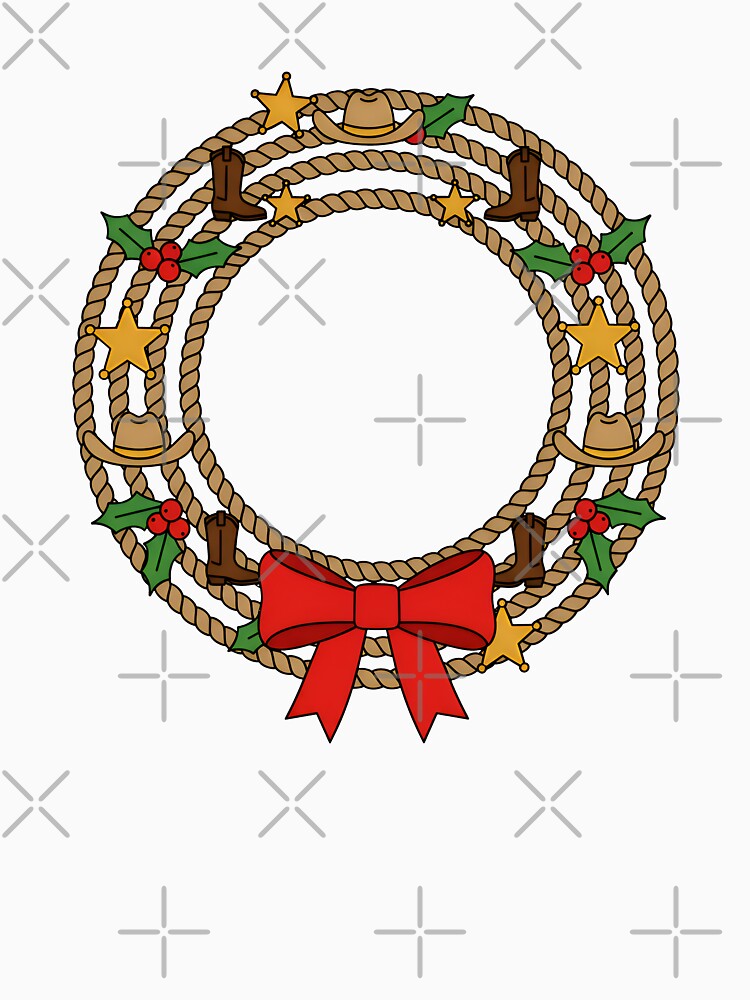 Western Christmas Wreath – Cowboy Holiday Rope by Imaginationbeyond