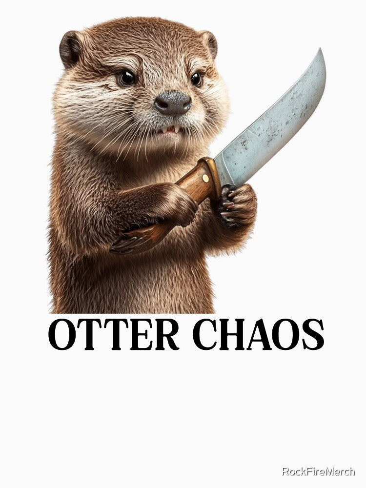 Angry Otter With Knife Otter Chaos by RockFireMerch