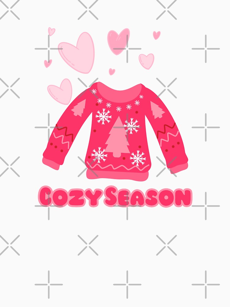 Cozy Season Pink Christmas Sweater Design by Inkworksbyshery