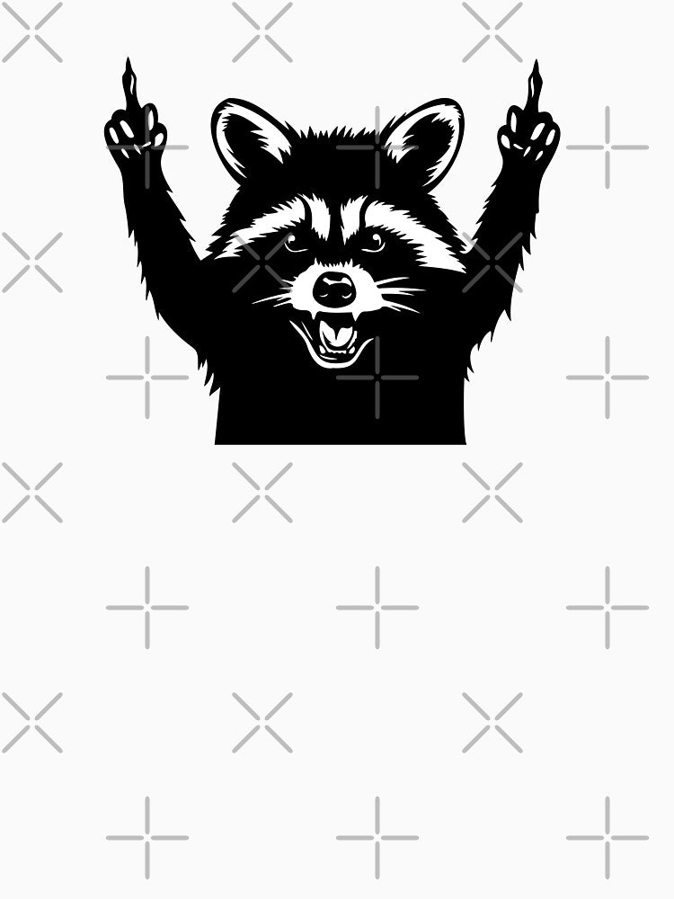 Angry Raccoon showing middle finger by uxcomshop