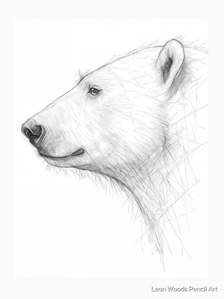 Polar Bear Sketch by Leon Woods Pencil Art