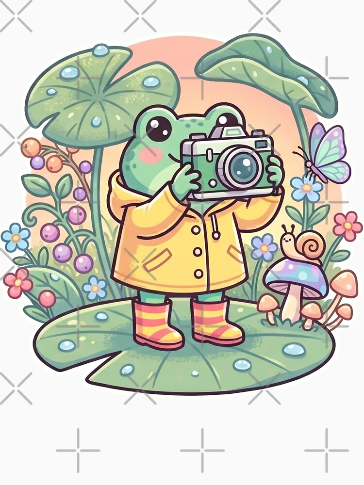 Nature Photographer Frog – Cute Adventure Cartoon Forest Aesthetic Pastel by ArtsyExplorer