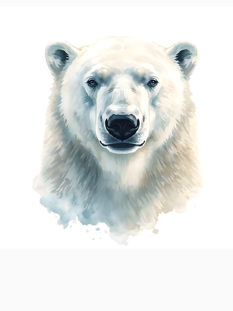 Polar Bear Watercolor Painting by RawNaturePrints