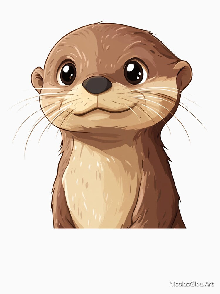 Cartoon Otter Portrait by NicolasGlowArt