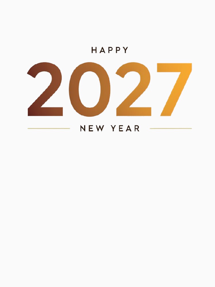 Happy 2027 New Year Gold Typography Celebration Design by Craft99