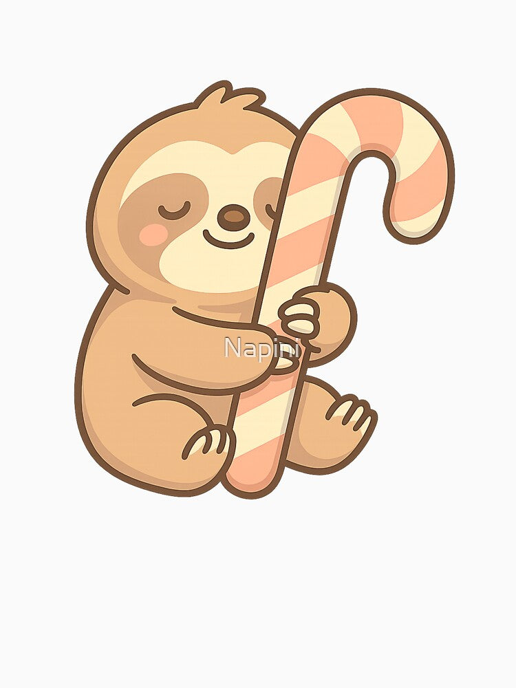 Sloth on Candy Cane by Napini
