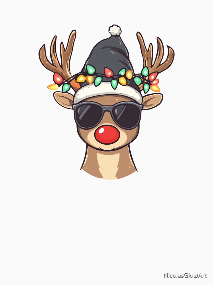 Reindeer and Christmas Lights by NicolasGlowArt