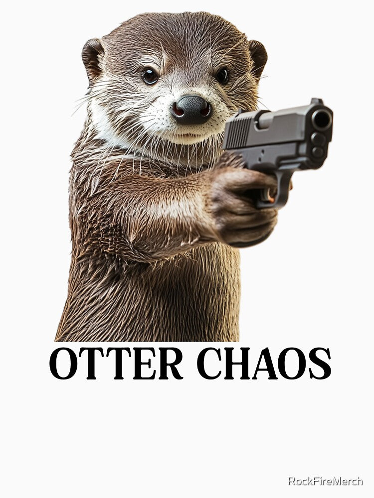 Otter Chaos Funny Angry Otter by RockFireMerch