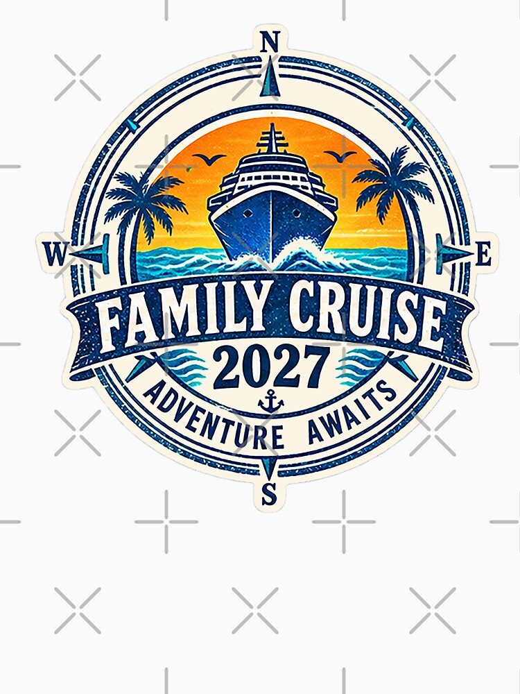 TRAVEL COLLECTION - FAMILY CRUISE - PASSPORT - IMMIGRATION STAMP - HOTEL STICKER TAG • 2027 - ADVENTURE AWAITS v2 by WheelieGdArt