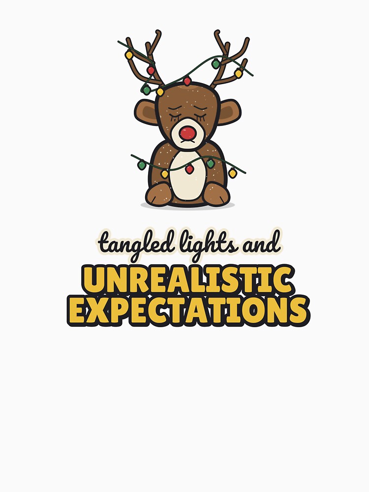 Tangled Lights and Unrealistic Expectations - Funny Reindeer by BooAndBloomCo
