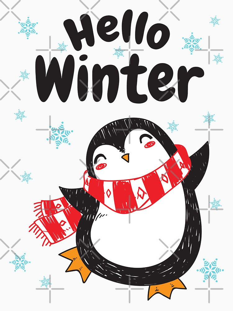 Hello Winter Cute Penguin Pattern by dass-art