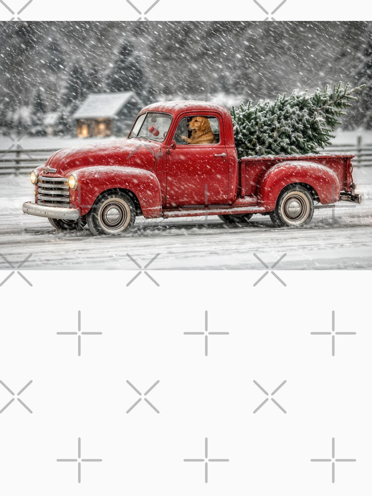 Christmas Truck with a Golden Retriever by Maria Dryfhout