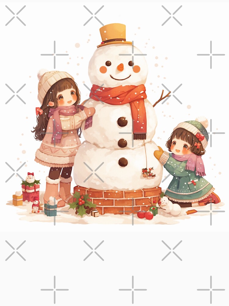 Cute kids building a Snowman by MendaciousMina