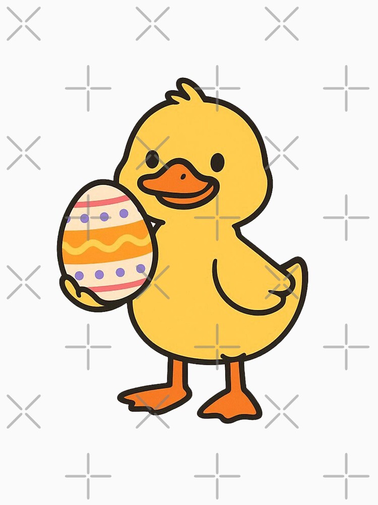 Cute Duck Holding Decorated Easter Egg – Fun Spring Animal Illustration by Confuzz1ed