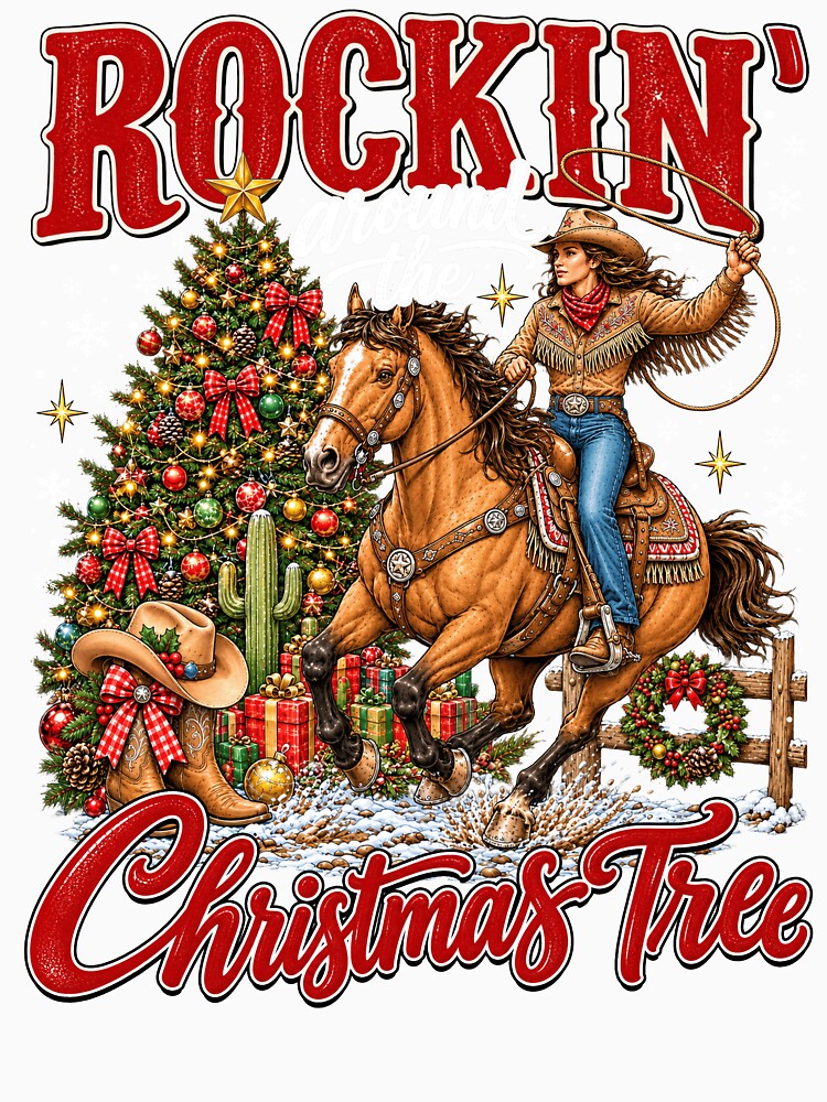Cowgirl Christmas Rodeo Rockin Holiday Western Design by varin-studio