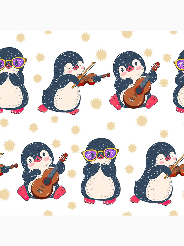 Penguins Playing Music by LucianaShop