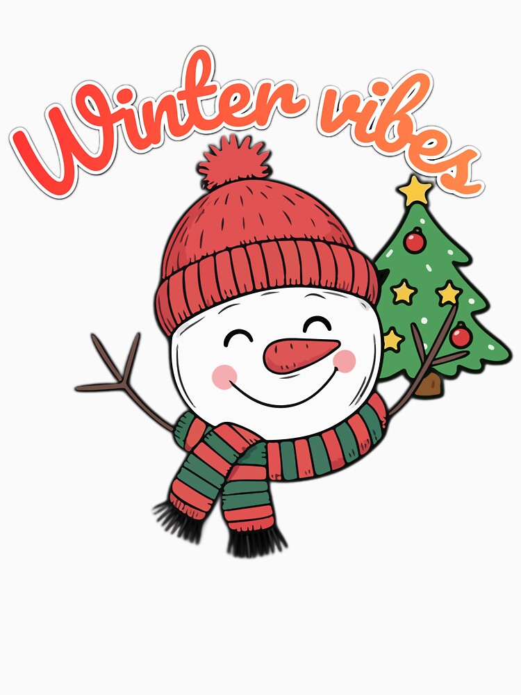 Adorable Snowman with Christmas Tree – Cute Winter Illustration by BloomPixelArt