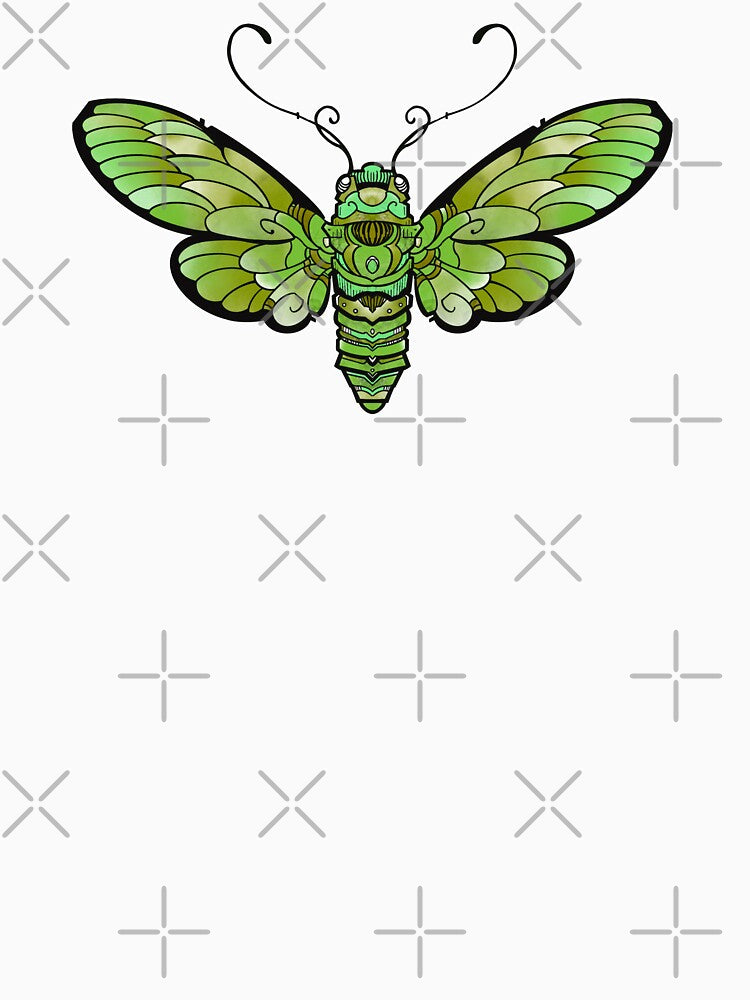 green moth symmetrical design by weilertsen