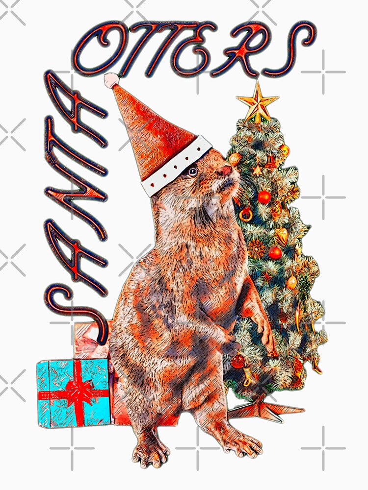 Santa Otters Christmas tree gift by umfhn