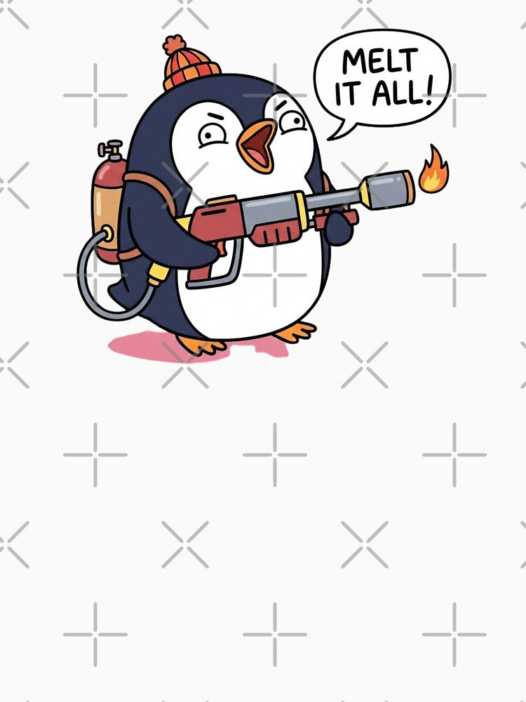 Funny Penguin Flamethrower Melt It All Meme by jeshands