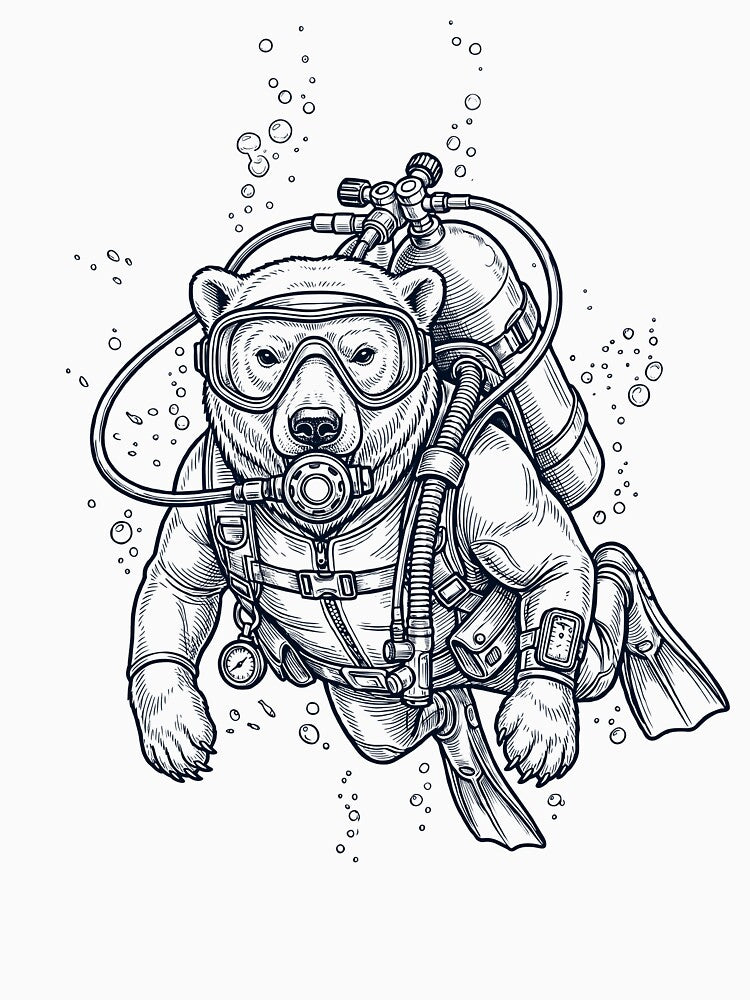 Polar Bear Scuba Diving Diver Animal Lover by TerryConnells