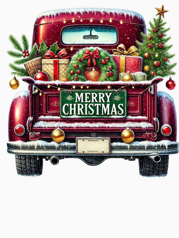 Vintage Red Truck Merry Christmas – Festive Holiday Design by TakeOnline247