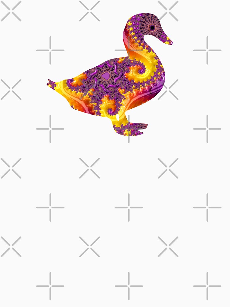 Purple and Gold Fractal Duck by Elisabeth Lucas