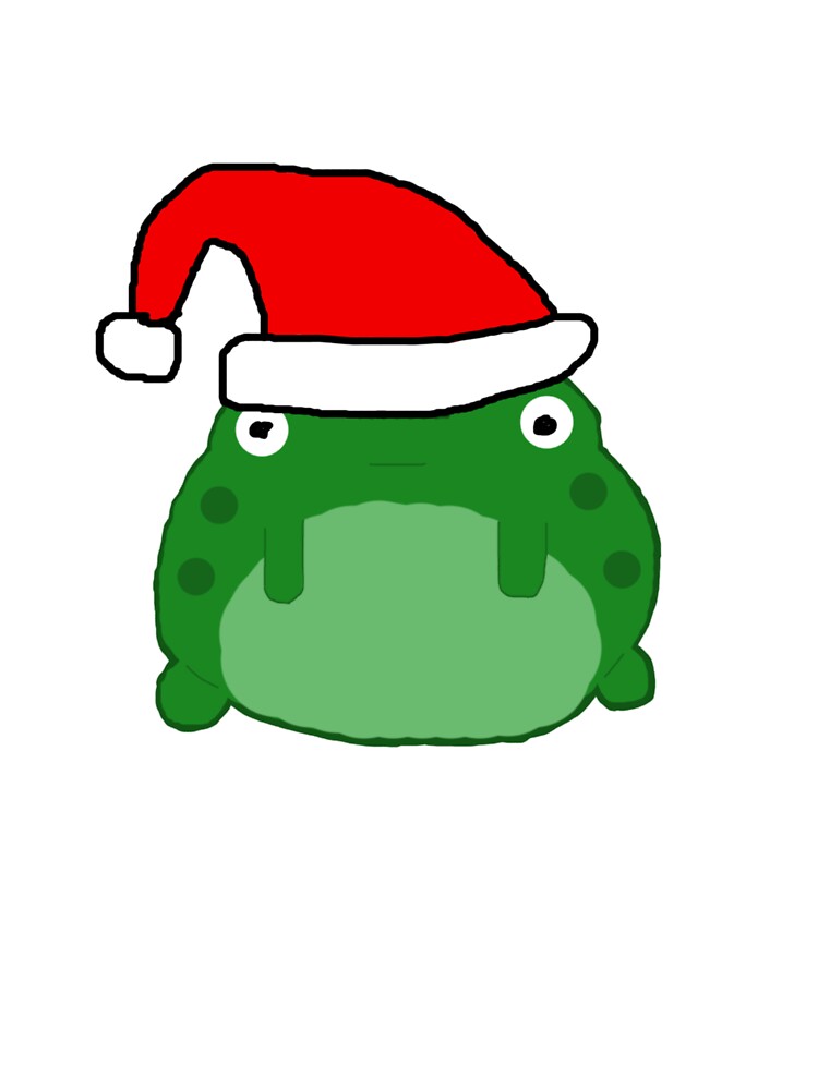 poorly drawn christmas frog black background by rj1776