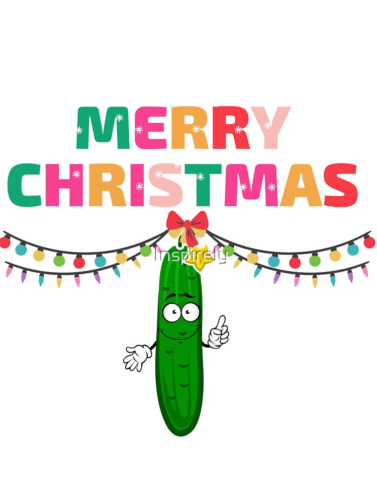 Merry Christmas Pickle Christmas Lights by Inspirely