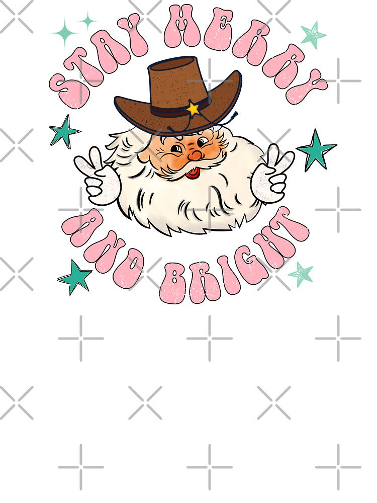 Retro Cowboy Santa - Stay Merry And Bright Retro Design by handsoftime2020